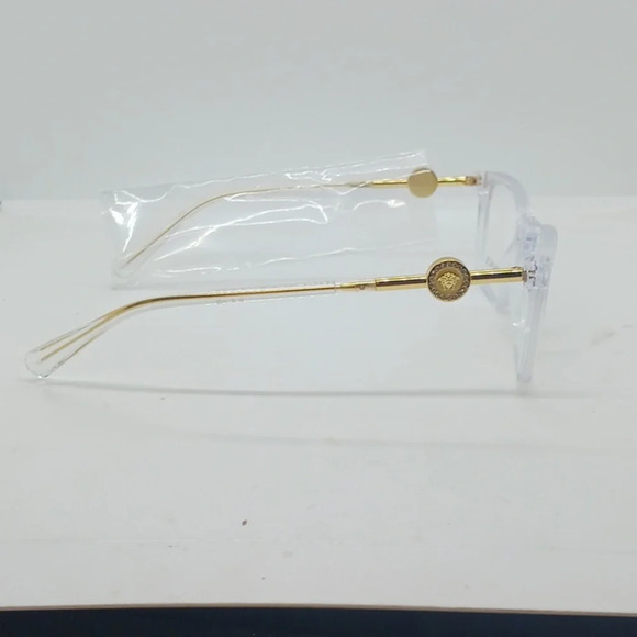NWT RX-ABLE VERSACE EYEGLASS FRAMES 3299 CRYSTAL CLEAR/GOLD - Picture 5 of 5